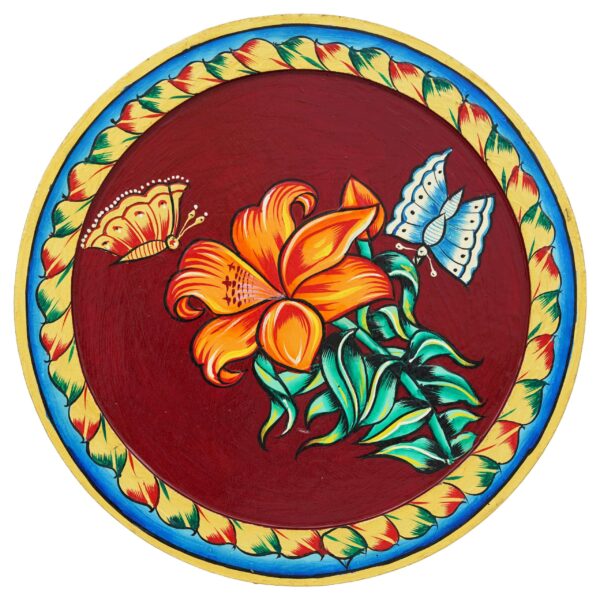 Handcrafted Pichwai Floral Wall Plate Pichwai Painting - Image 3