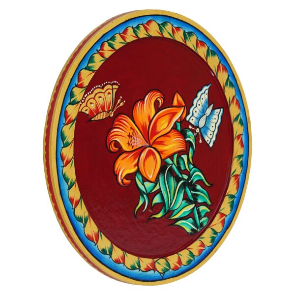 Handcrafted Pichwai Floral Wall Plate Pichwai Painting - Image 4