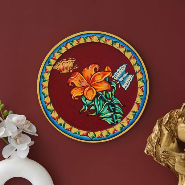 Handcrafted Pichwai Floral Wall Plate Pichwai Painting