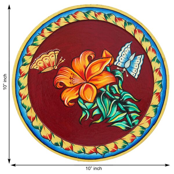 Handcrafted Pichwai Floral Wall Plate Pichwai Painting - Image 2