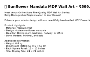 Sunflower Mandala MDF Wall Art
